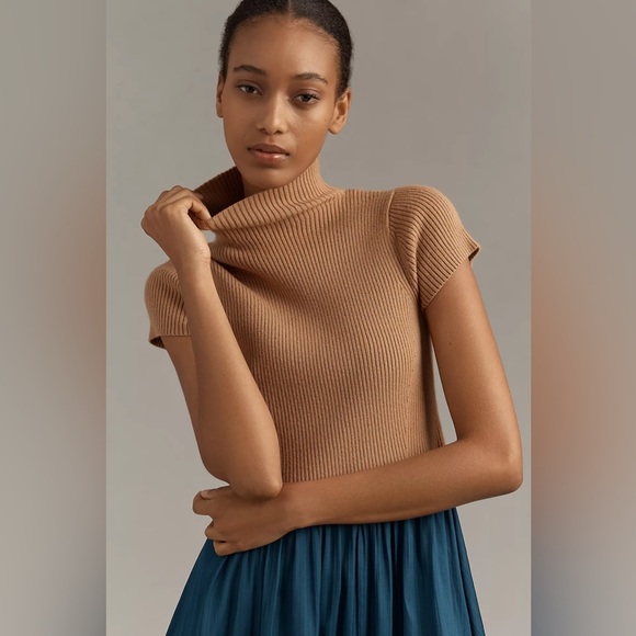 NWT! Anthro The Thea Twofer Sweater Dress: Short-Sleeve Mini Edition - 2X🟤 - Picture 7 of 8